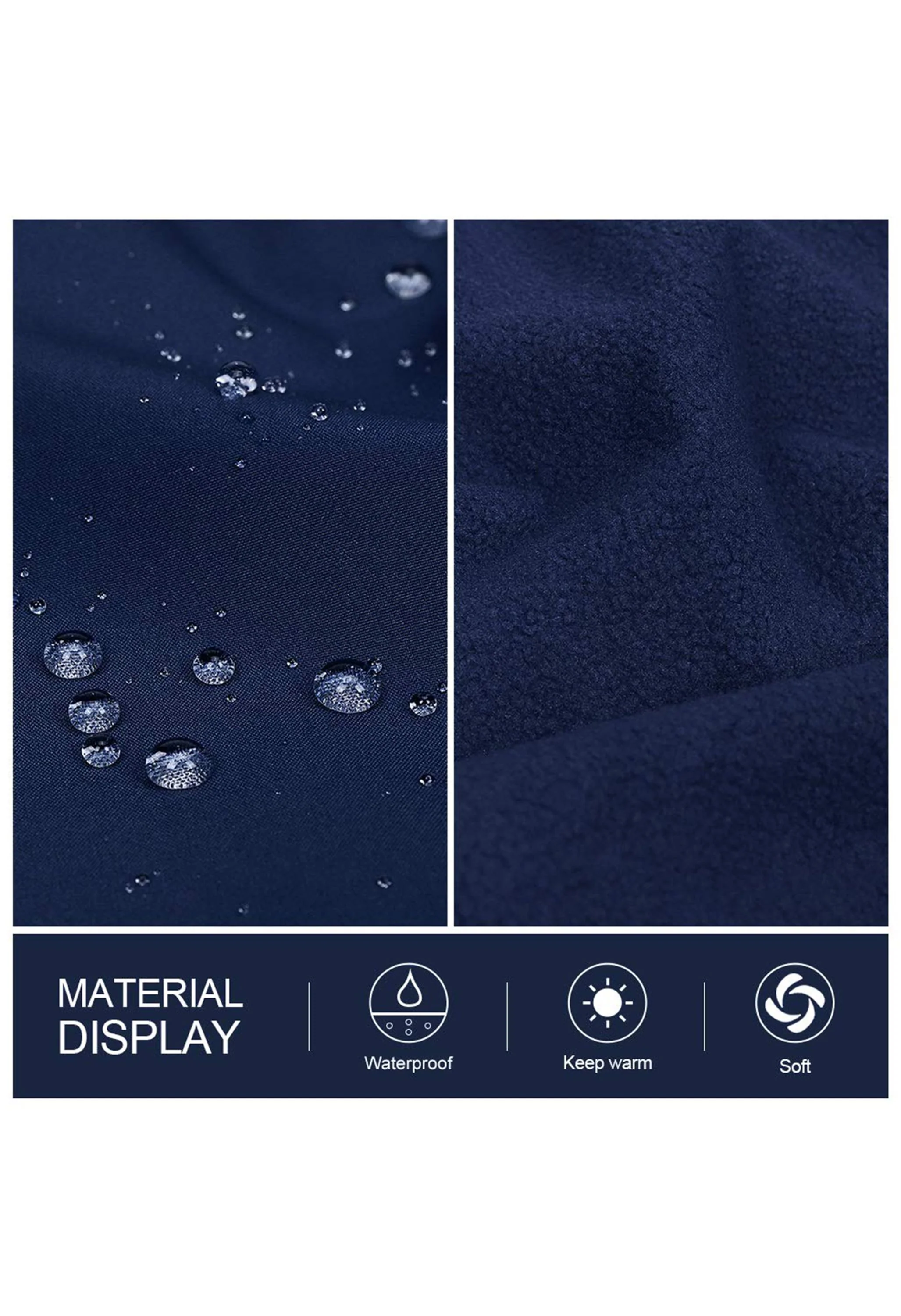 Men's Fall Blue Regular Fit Short Lightweight Waterproof Softshell Jackets - Image 5