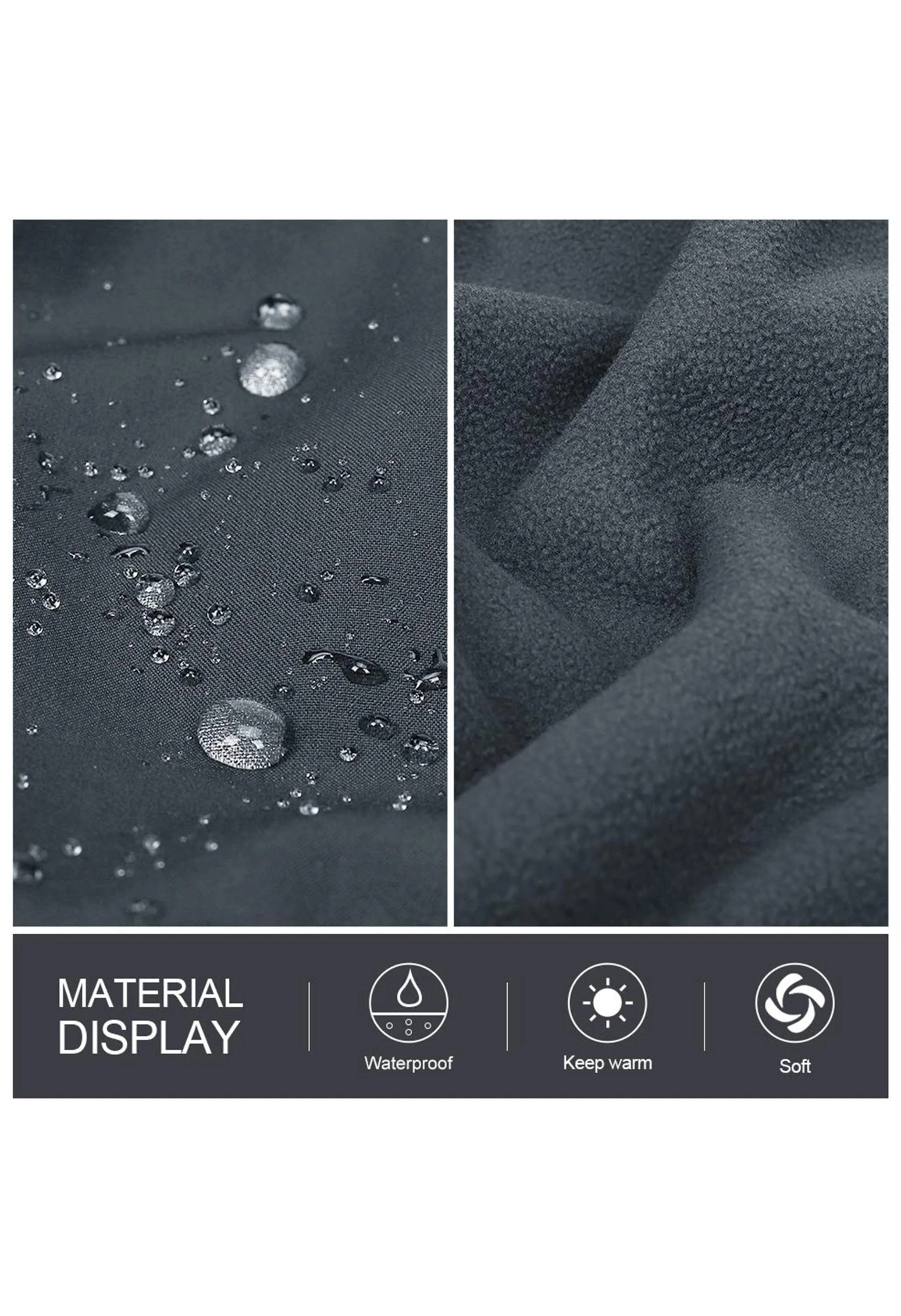 Men's Fall Gray Regular Fit Short Lightweight Waterproof Softshell Jackets - Image 4