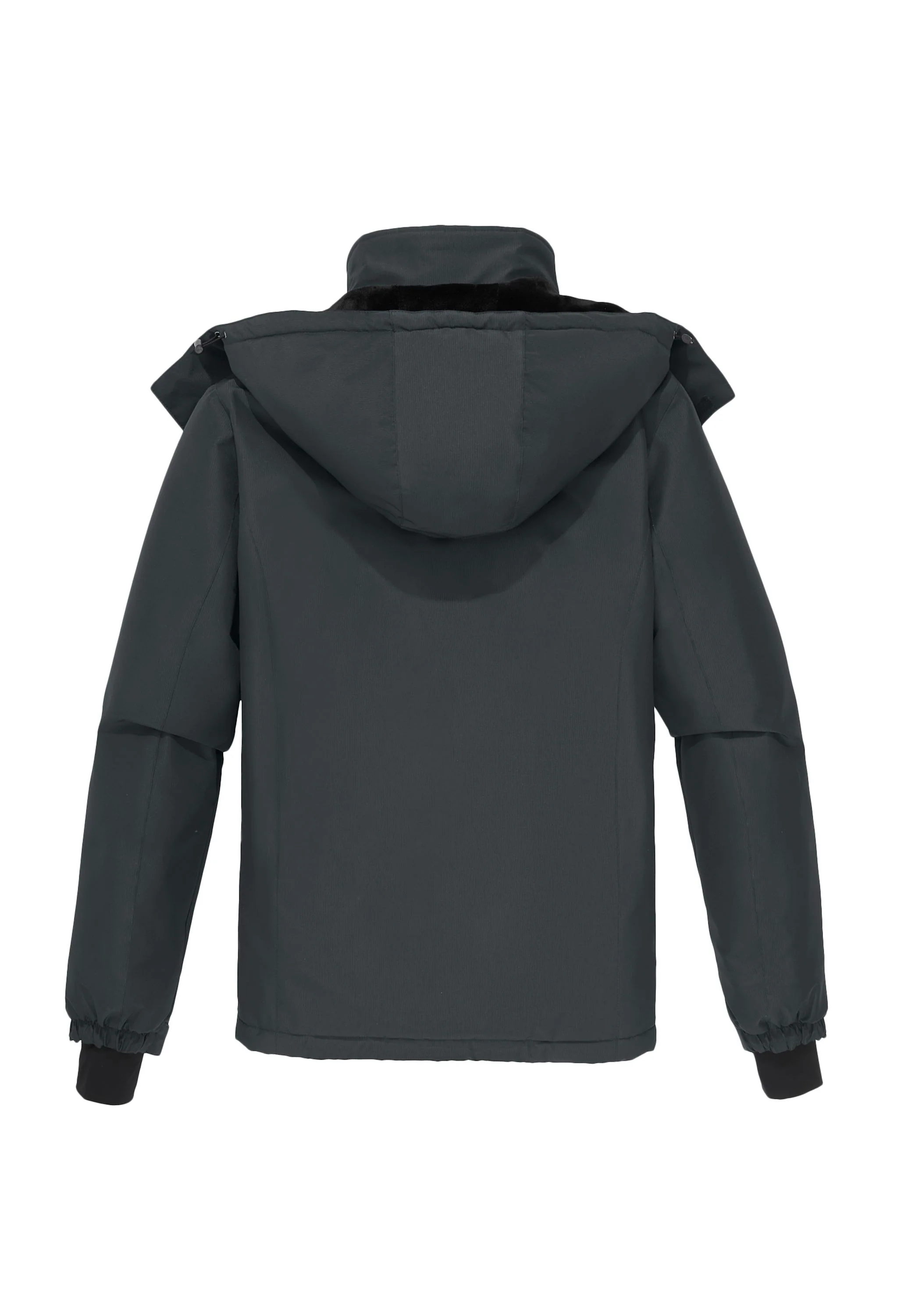 Men's Winter Dark Gray Regular Fit Short Waterproof Windproof Ski Jacket - Image 2