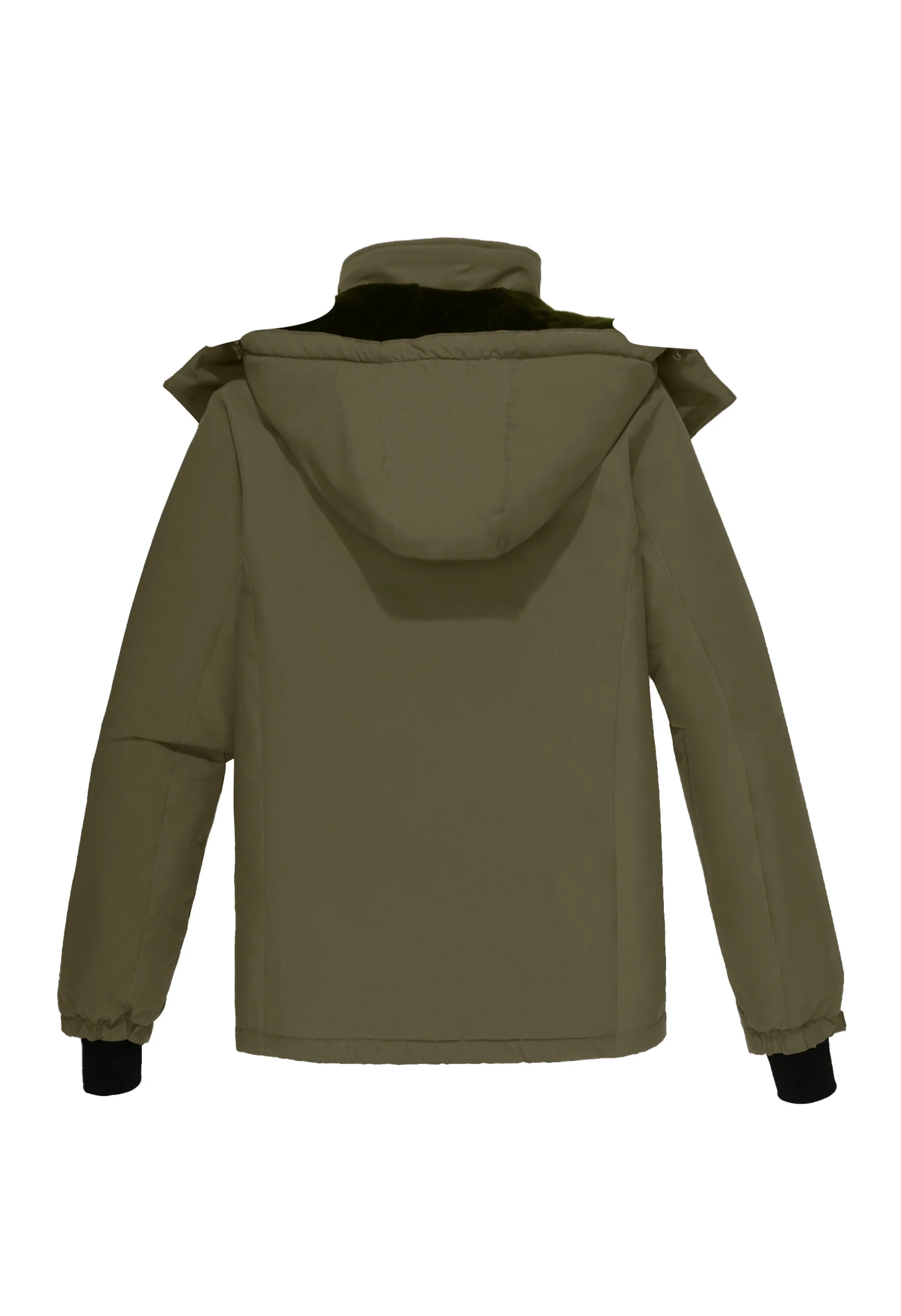 Men's Winter Dark Green Regular Fit Short Waterproof Windproof Ski Jacket - Image 3