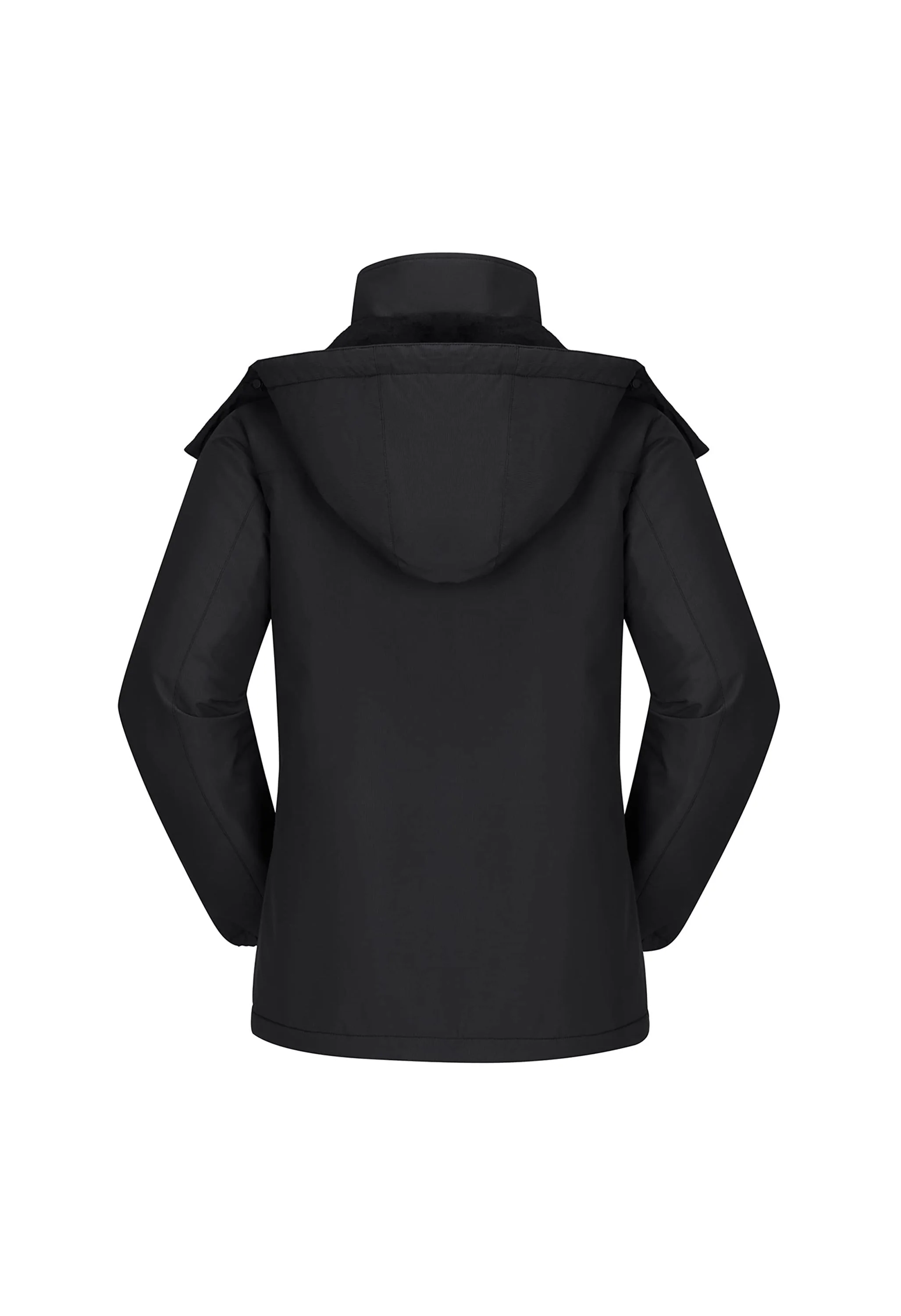 Women's Winter Black Regular Fit Short Waterproof Windproof Ski Jacket - Image 3
