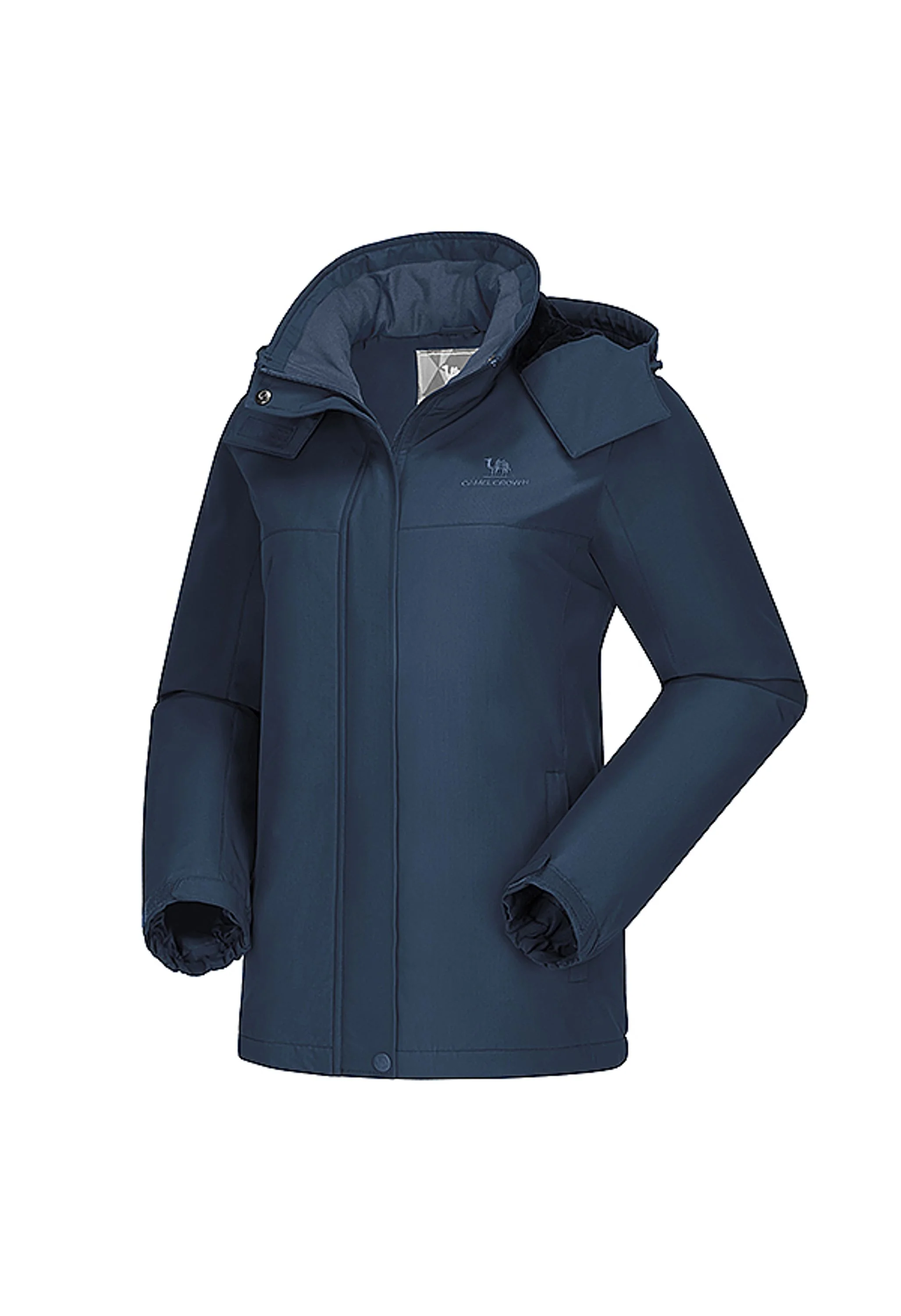 Women's Winter Blue Regular Fit Short Waterproof Windproof Ski Jacket - Image 2