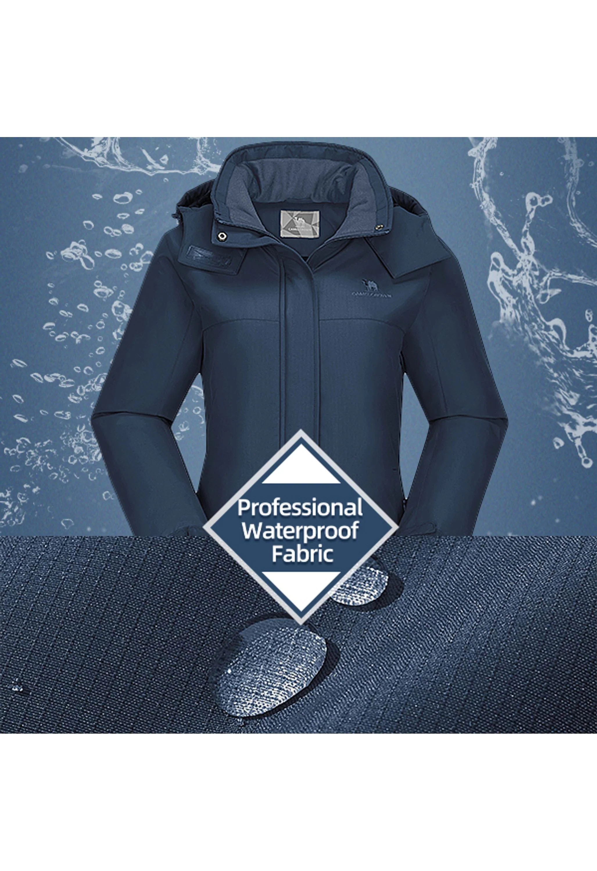 Women's Winter Blue Regular Fit Short Waterproof Windproof Ski Jacket - Image 5