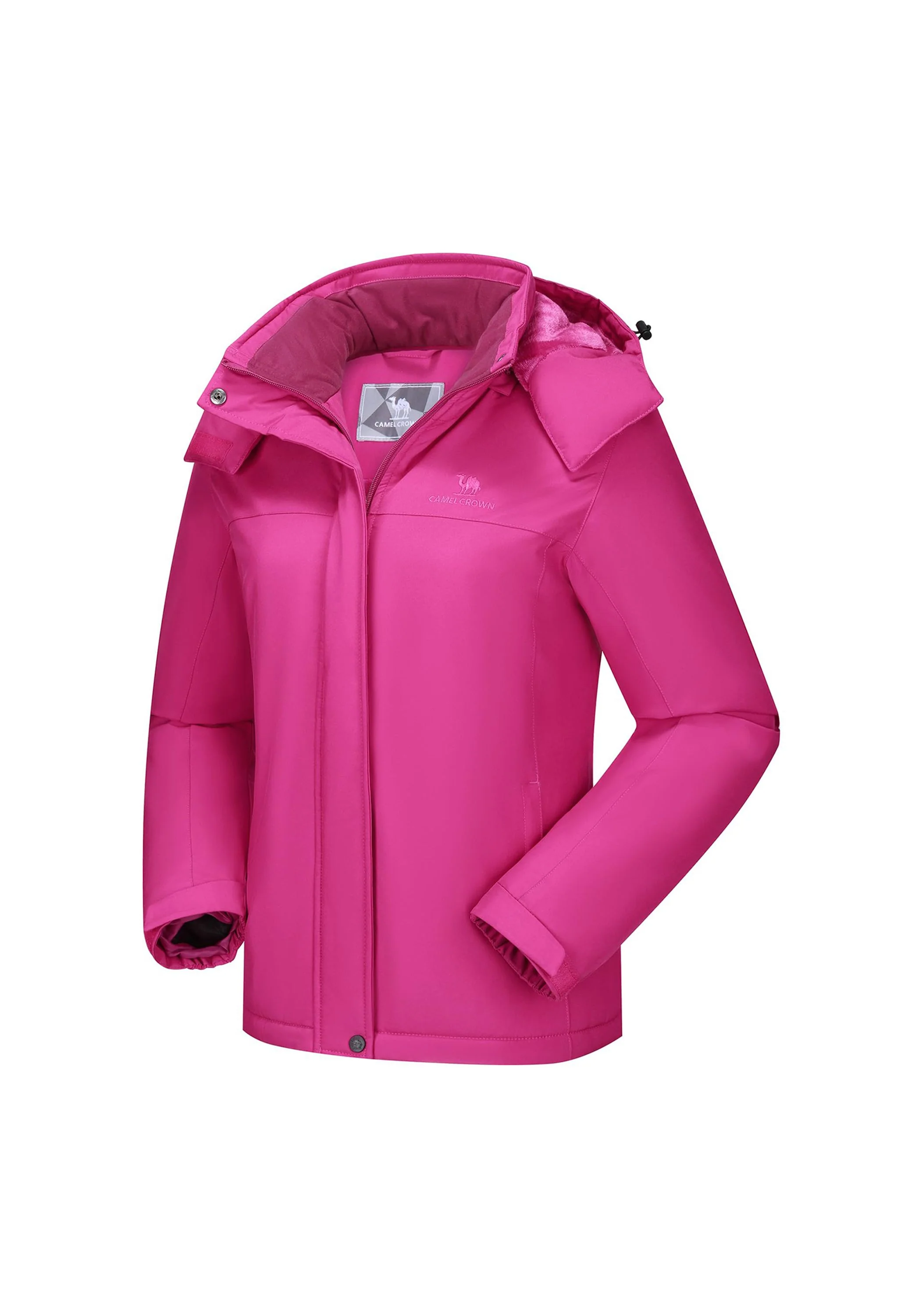 Women's Winter Pink Regular Fit Short Waterproof Windproof Ski Jacket - Image 2