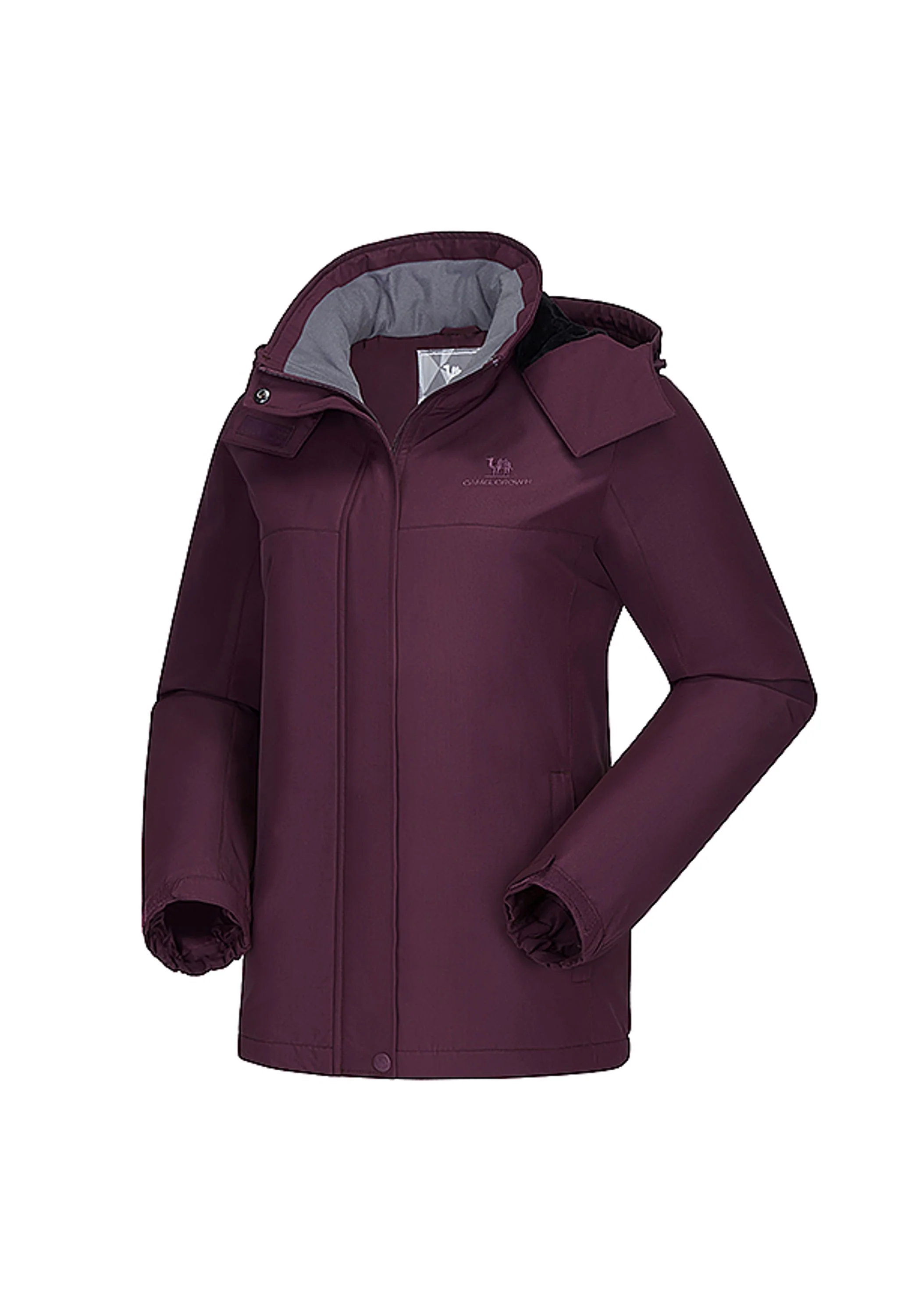 Women's Winter Purple Regular Fit Short Waterproof Windproof Ski Jacket - Image 2