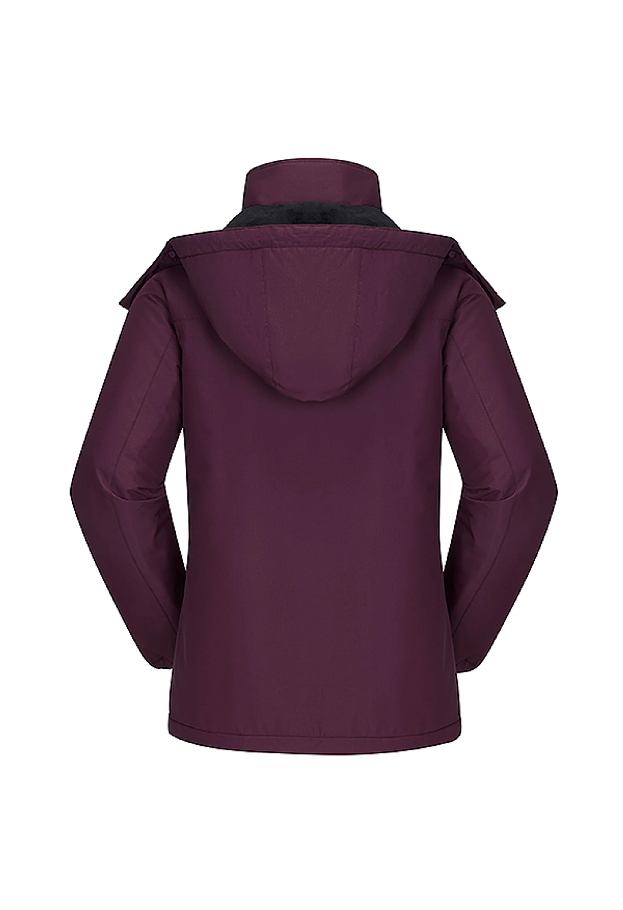 Women's Winter Purple Regular Fit Short Waterproof Windproof Ski Jacket - Image 3