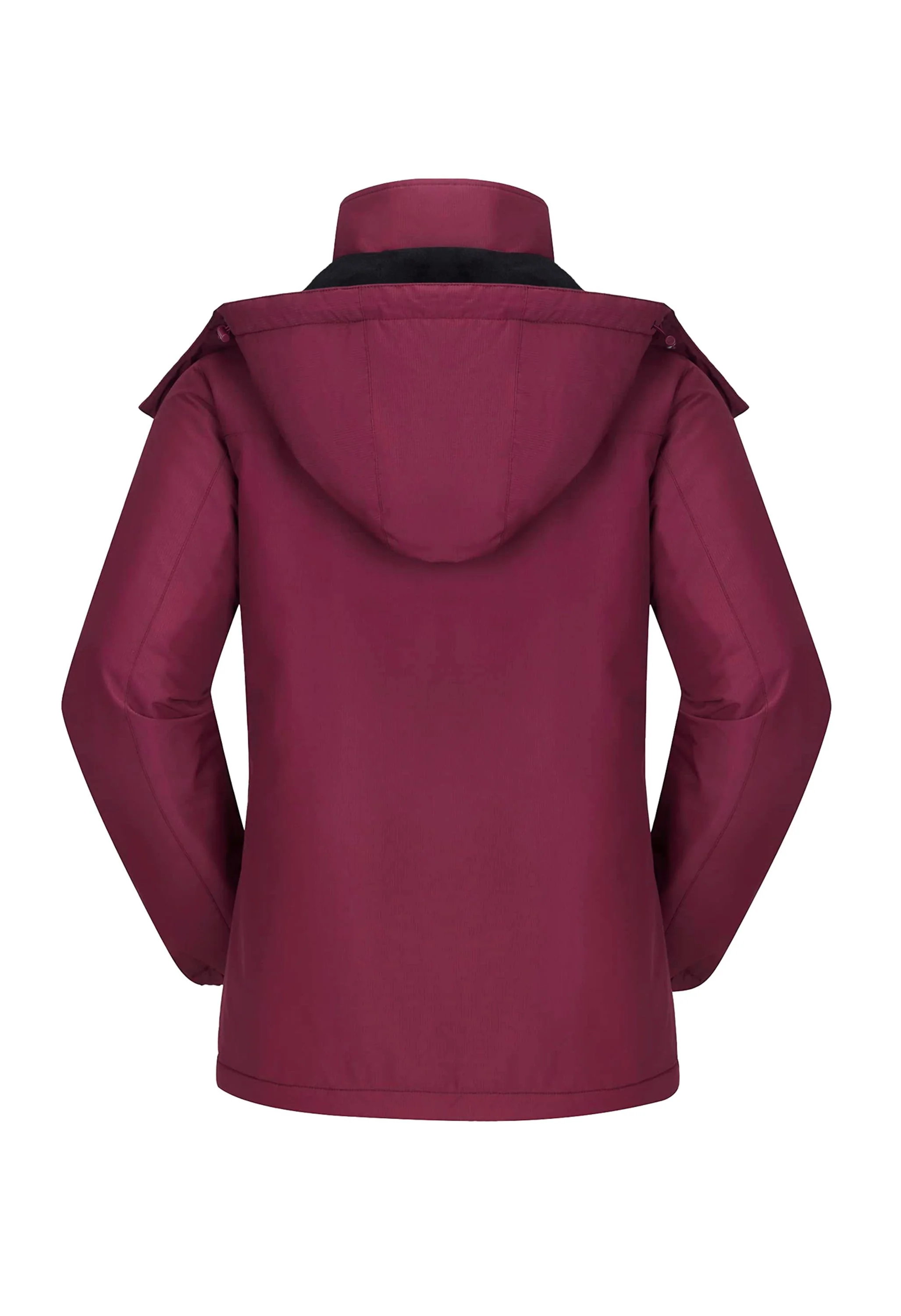 Women's Winter Red Regular Fit Short Waterproof Windproof Ski Jacket - Image 3