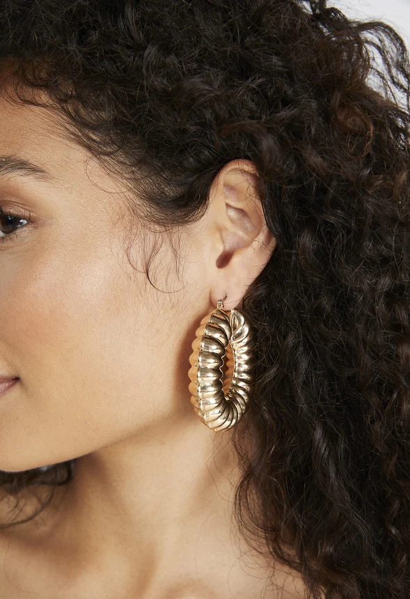 Zara Spiral Twist Hoop Earrings