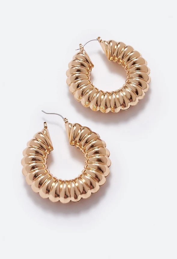 Zara Spiral Twist Hoop Earrings - Image 2