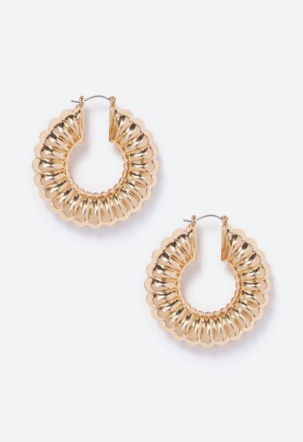 Zara Spiral Twist Hoop Earrings - Image 3