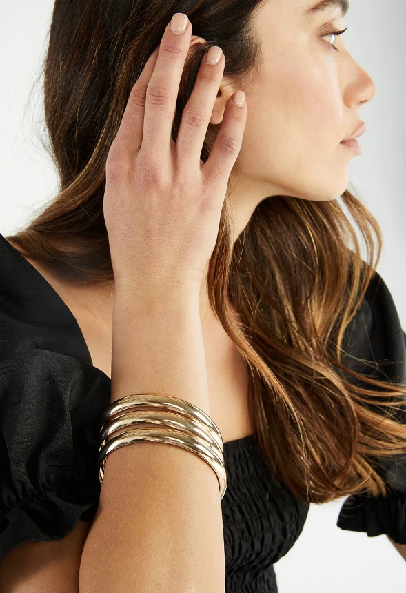 Zayla Smooth Metal Bangle Pack - Image 2