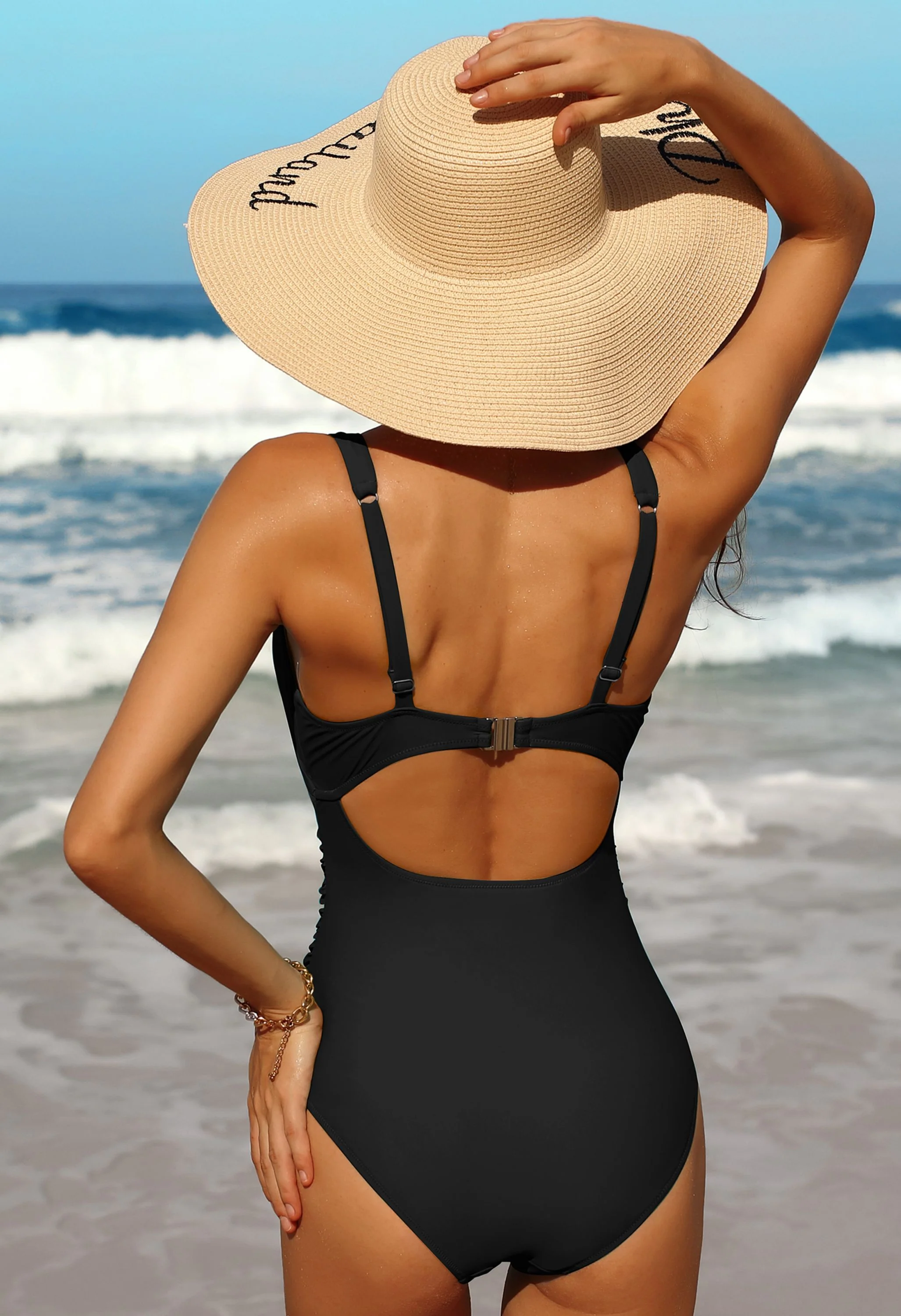 Charmo Women's Twist Cutout Adjustable Strap One-Piece Swimsuit - Image 4