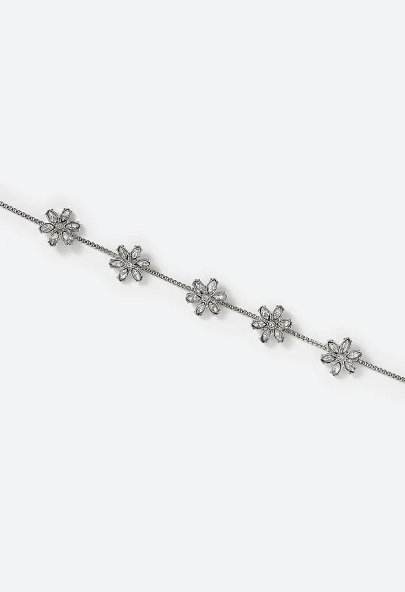 Zoe Glass Stones Flower Motif Bracelet - Image 3