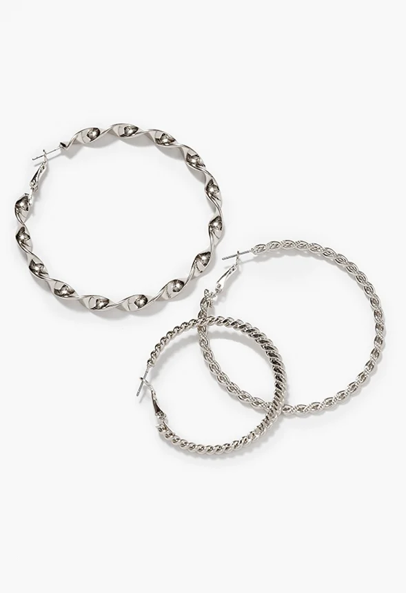 Zoey Triple Textured Hoop Pack - Image 3